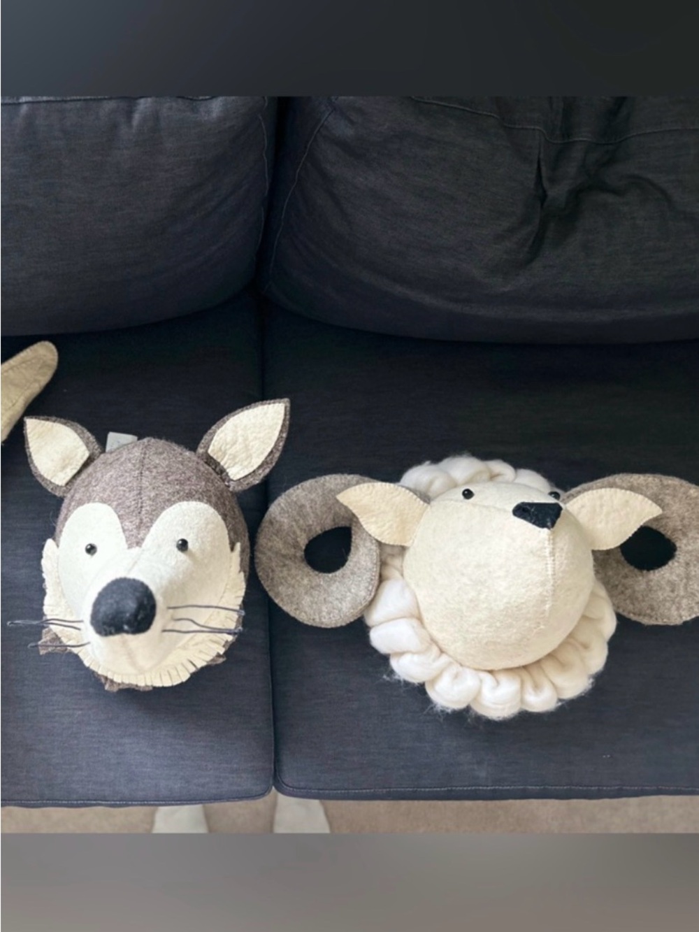 Fiona Walker Animal Head Set Of 2 NWT Wolf, Ram